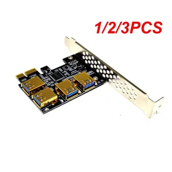 1/2 / 3ШТ Золотая Карта PCIE PCI-E Riser Card 1-4 USB 3.0 Multiplier Hub XI Express 1X 16X Адаптер Для Майнинга Bitcoin ETH Miner