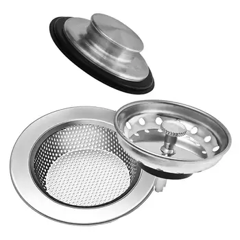 1 комплект сетчатого фильтра для кухонной раковины Многоразового использования, износостойкая пробка для раковины из нержавеющей стали, сетчатый фильтр для кухни