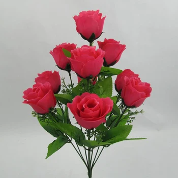 10 Головок и стеблей Искусственных цветов Букет бутонов шелковых роз для свадьбы Букет невесты Цветы Искусственные Цветы Украшение дома