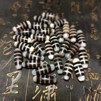 10 шт./лот Лента из натурального камня Маленькие Тибетские бусины Дзи 10мм*28мм Аксессуар для изготовления браслета Ожерелья DIY Тибетские бусины