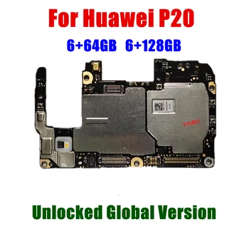 100% Разблокированная Материнская Плата HuaWei P20 Оригинальная Логическая Плата Материнская Плата С Полными Чипами Android System 64gb 128gb ROM 4GB RAM
