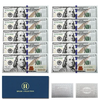 10шт и Конверт Серебряные Банкноты в Долларах США номиналом 100 долларов США Сувенирные Предметы Коллекционирования Домашнего Декора