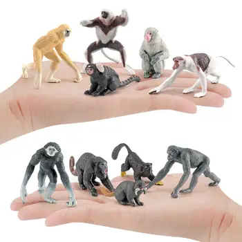 10шт Фигурки мини-обезьян-орангутанов из ПВХ для малышей