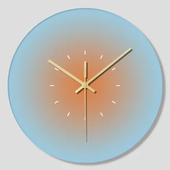 12-Дюймовый скандинавский простой дизайн 30 см Круглые стеклянные часы с УФ-принтом Гостиная Спальня Бесшумные кварцевые часы