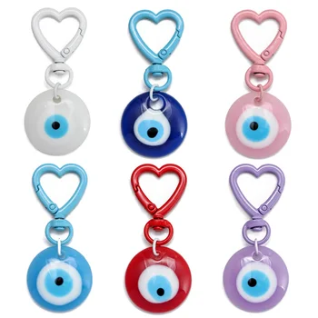 1Шт Брелок Турецкое сердце Lucky Eye Брелок для ключей Blue Eyes Эмалевый кулон Брелки Школьная сумка Ключи от автомобиля Ювелирные аксессуары