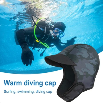 2 мм Водолазный головной убор для дайвинга, защищающий от холода, теплый Мужской женский головной убор для подводного плавания, Солнцезащитная плавательная шапочка для серфинга на открытом воздухе, переходящего вброд
