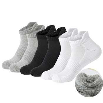 2 пары Зимних Мужских Носков Хлопчатобумажные Черные Белые Короткие Носки Из Хлопчатобумажной Сетки Дышащие Спортивные Носки Для Бега До Щиколоток Для Женщин Размер 33-44