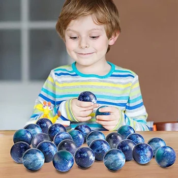 20 упаковок шариков для снятия стресса Galaxy, 2,5 дюйма Сжимающие шарики космической тематики, шарики для снятия стресса Сжимающие сенсорные шарики для беспокойства