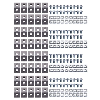 200шт Угловой Кронштейн Набор соединителей для алюминиевого профиля серии 2020 с прорезью 6 мм Аксессуары для алюминиевого профиля