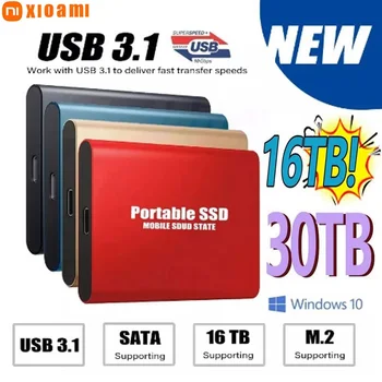2022 Новый Высокоскоростной Внешний Жесткий диск 500 ГБ 1 ТБ 2 ТБ 4 ТБ 8 ТБ USB3.1 SSD 2,5-Дюймовый Портативный SSD 16 ТБ Жесткий Диск для ноутбука PS4