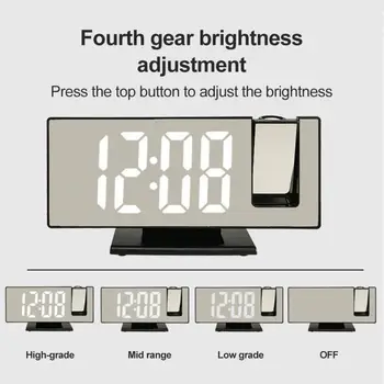 2022 Новый светодиодный Цифровой Умный будильник, настольные Электронные настольные часы, USB-будильник с проектором времени на 180 °, повтор