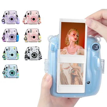 2023 Для фотосумки Polaroid Instax Mini11 Прозрачная оболочка для хранения, ремешок из хрустальной оболочки, веревочная наклейка, набор из трех предметов