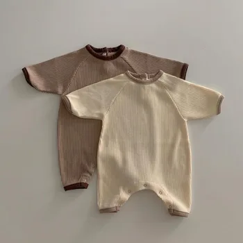 2023, Комбинезон для маленьких девочек и мальчиков, Хлопковый детский пуловер с длинными рукавами, Комбинезон, Милая одежда для новорожденных, Аксессуары для детской одежды.