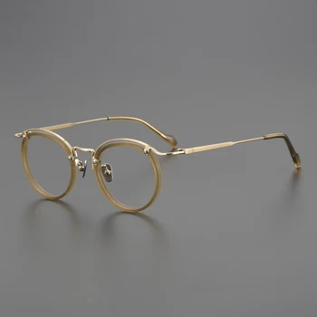 2023 Новая ретро-оправа для очков, мужские винтажные дизайнерские круглые титановые оптические очки, Близорукость для чтения, женские персонализированные очки