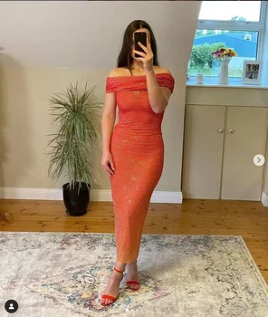 2023 Новое женское платье Макси с вырезом лодочкой и длинными бриллиантами, сексуальное платье в стиле Пэчворк, модное вечернее платье для подиума в ночном клубе,