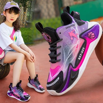 2023 Новые Детские Баскетбольные Кроссовки, Дышащая Баскетбольная обувь Для мальчиков, Нескользящие Кроссовки С Высоким Берцем Для девочек, Легкие Кроссовки Для Бега