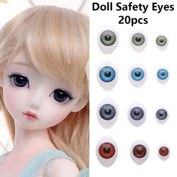 20шт Кукольные глазки Пластиковые кукольные защитные глазки для игрушек-животных, изготовление кукол, глаза динозавра, аксессуары для рукоделия, подарок для девочки, 4 цвета