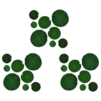 24X Искусственные плавающие пенопластовые листья Лотоса Декор для пруда Аквариума и сцены Реалистичная зелень Лотоса 4 размера