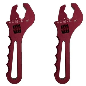 2X Разводных ключа, An Гаечный ключ, Алюминиевый гаечный ключ Инструмент для установки шланга Алюминиевый Гаечный ключ AN3-AN16 - красный