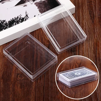 2шт Прозрачные Пластиковые коробки Контейнер для хранения игральных карт Кейс для хранения коллекций покерных карт Кейс для контейнера