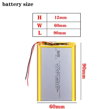 3,7 В 8000 мАч 126090 Литий-Полимерный Li-Po литий-ионный Аккумуляторные батареи для Mp3 MP4 MP5 GPS оборудование для PSP мобильный Bluetooth