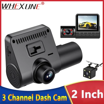 3-Канальный Автомобильный Видеорегистратор HD 1080P с 3 Линзами Внутри автомобиля, Видеорегистратор, Трехсторонняя Камера, Видеорегистратор, Мини-Видеорегистратор, Видеокамера