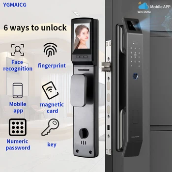3D распознавание лиц умный дверной замок приложение для мобильного телефона камера безопасности умный пароль по отпечатку пальца разблокировка биометрическим электронным ключом