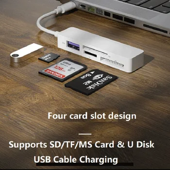 4 в 1 кард-ридер Lightning-MS для iPhone кард-ридер MS Pro Duo OTG Адаптер для MS/ MS Pro/ MS Duo/ SD / TF/ U Диска/Мыши/ ipad