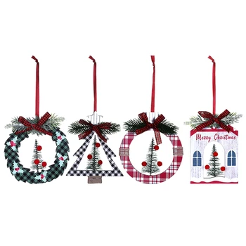 4 упаковки рождественских украшений, деревянные рождественские подвесные украшения для рождественской вечеринки, декор для вечеринок, легко заменяемые