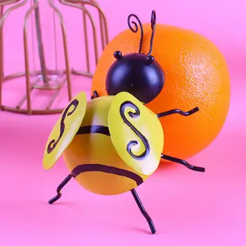 4 шт./компл. Металлическое украшение в виде пчелы в пасторальном стиле Железное искусство Сверхмощное Настенное украшение в форме животного 3D Пчелиный Орнамент