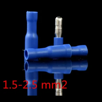 50 X Синий мужской женский пулевой разъем Обжимные клеммы проводки 1,5-2,5 мм2