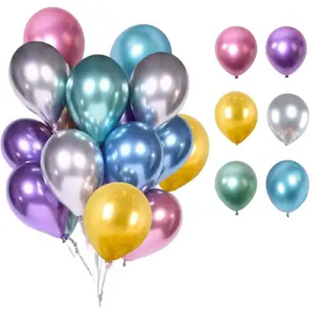 50шт 10-дюймовых металлических хромированных воздушных шаров Золотые воздушные шары для украшения вечеринки, дня рождения, Юбилея, фестиваля, Душа ребенка, свадьбы