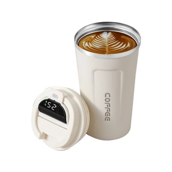 510 мл Смарт-термобутылка для кофе со светодиодным дисплеем температуры, термокружка, стакан с изоляцией, кофейная чашка белого цвета