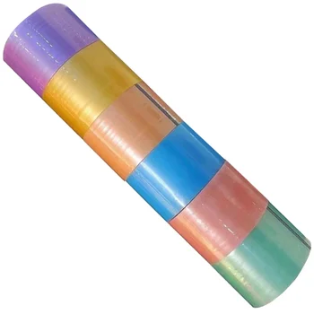 6 Рулонов клейкой ленты для рукоделия, детские ленты, цветные ручные клейкие пластиковые ленты, яркие детские