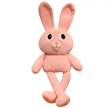 60/80 см Новый креативный кролик с вытянутым ухом, аниме-Кролик, плюшевая игрушка, Розовая кукла-кролик, регулируемая длина, Длинноухий Кролик, подарок на День рождения