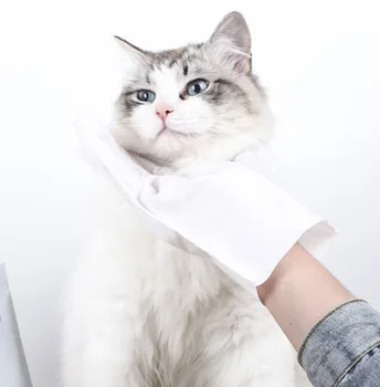 6шт Одноразовых перчаток для чистки домашних животных, Кошек и Собак, принадлежности для СПА-ванны, массаж, Нетканая ткань, не смывается, Мягкие салфетки для глаз