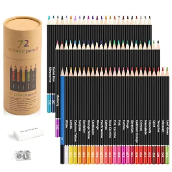 72 Цвета Книжка-раскраска Цветные карандаши, мягкие стержни, карандаши для рисования эскизов художника, принадлежности для художественных промыслов, Набор цветных карандашей в подарок