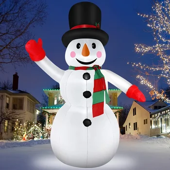 8-футовый надувной снеговик на Рождество, рождественские праздники с поличным, светодиодные семейные фонари, сады, рождественские украшения