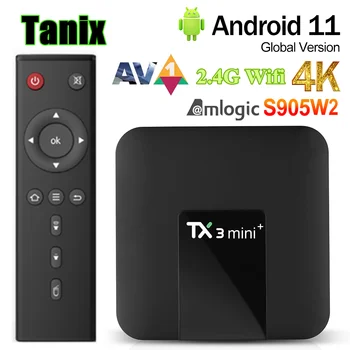 Android11 TANIX TX3 Mini Plus TV BOX Amlogic S905W2 2 ГБ ОЗУ 16 ГБ ПЗУ AV1 2.4G Wifi 4K HD Видео Смарт Медиаплеер телеприставка