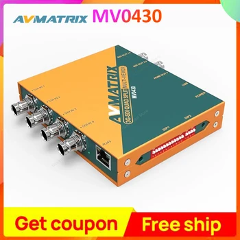 AVmatrix MV0430 3G-SDI Масштабирующий Преобразователь Мультивизор для SDI Монитора 4-канальный SDI мультивизор масштабирующий Преобразователь Сигнала