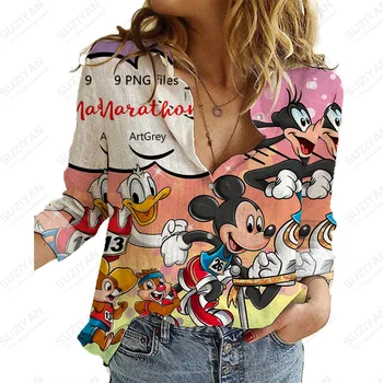 Disney Shirt2022 Новый дизайн, темпераментная рубашка с длинным рукавом, женские топы и блузки, женские рубашки, повседневные рубашки, новинка моды