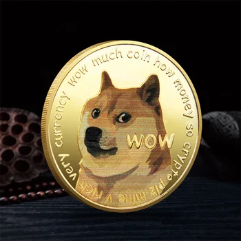 Dogecoin BTC MeMe Special Edition Фигурка монеты Wow To The Moon LFG 4 см Металлический сувенир с рисунком милой собаки, подарочные игрушки для мальчиков