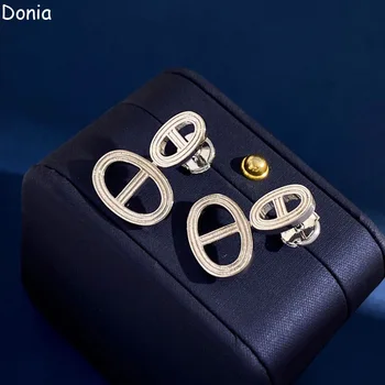 Donia Jewelry роскошный свиной нос из титановой стали, микронабор, серьги-кольца, европейская и американская мода, набор кольцевых серег