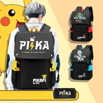 Duomei Pikachu Периферийные аниме Покемоны Школьные сумки для мальчиков и девочек Компьютерный повседневный милый мультяшный рюкзак