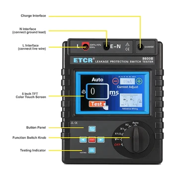 ETCR8600B Выключатель защиты от утечки Детектор остаточного тока Тестер