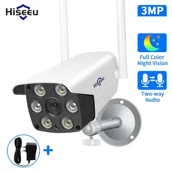 Hiseeu 3-мегапиксельные Wifi камеры видеонаблюдения IP-камера безопасности для входа на лестницу парковки