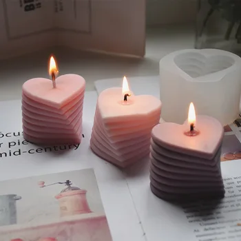 INS популярная вращающаяся силиконовая форма для свечи любви, набор для украшения свечей для ароматерапии из гипса 