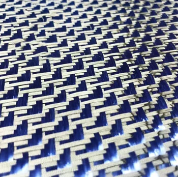 Kafu Kevlar Carbon Blue, Смешанная ткань из арамидного волокна, детали с жаккардовым рисунком для самолетов, модифицированная декоративная ткань 