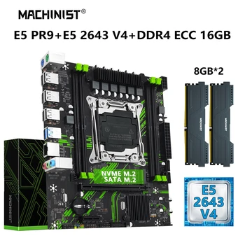 MACHINIST X99 Материнская плата LGA 2011-3 Комплект Xeon E5 2643 V4 CPU Процессор 16 ГБ = 2 * 8G DDR4 ECC RAM Память Комбинированная SATA NVME M.2 PR9