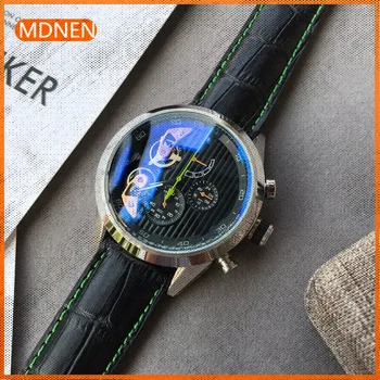 MDNEN Мужские водонепроницаемые кварцевые часы из нержавеющей стали 904L 43 мм -tag